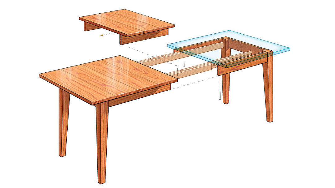 dining room table extension slides