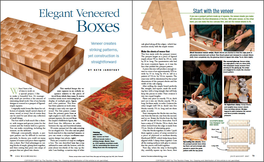 Elegant Veneered Boxes spread