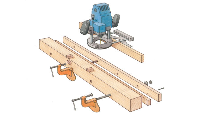 mortise and tenon joint using a router jig with Jeff Miller; shop made mortising jig