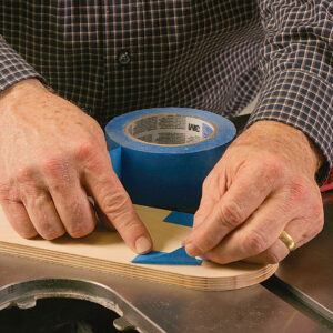 apply tape to low spots on the tablesaw insert