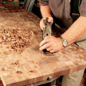 end grain wood handplaning