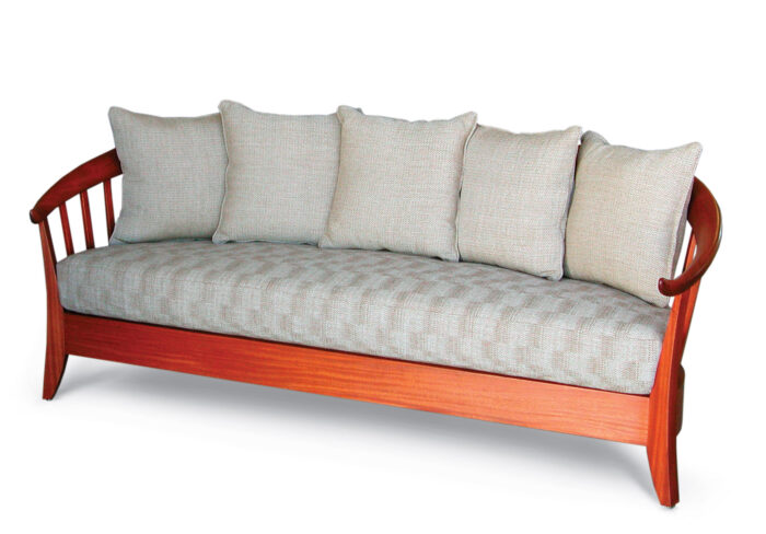 Contemporary khaya wooden couch