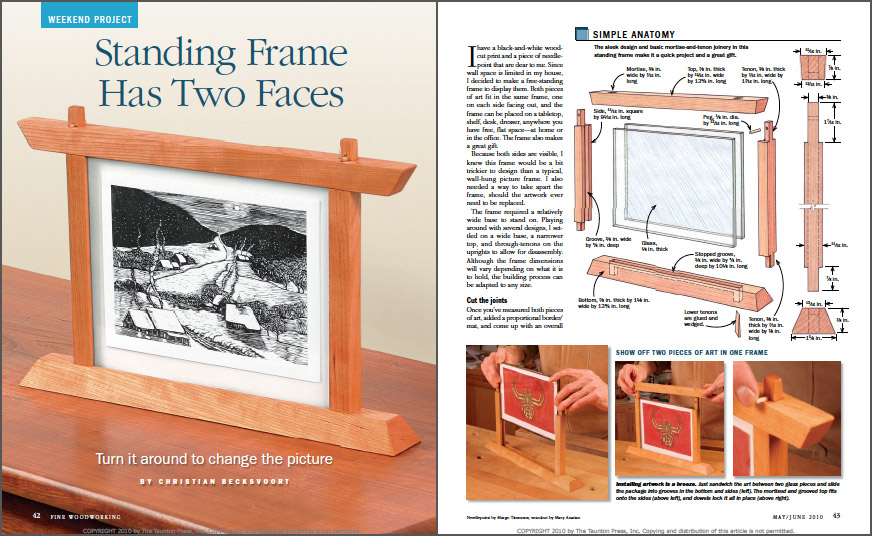 How To Make A Standing Picture Frame spread