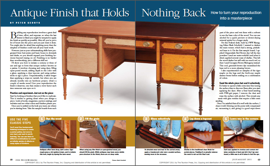 Antique Finish that Holds Nothing Back spread
