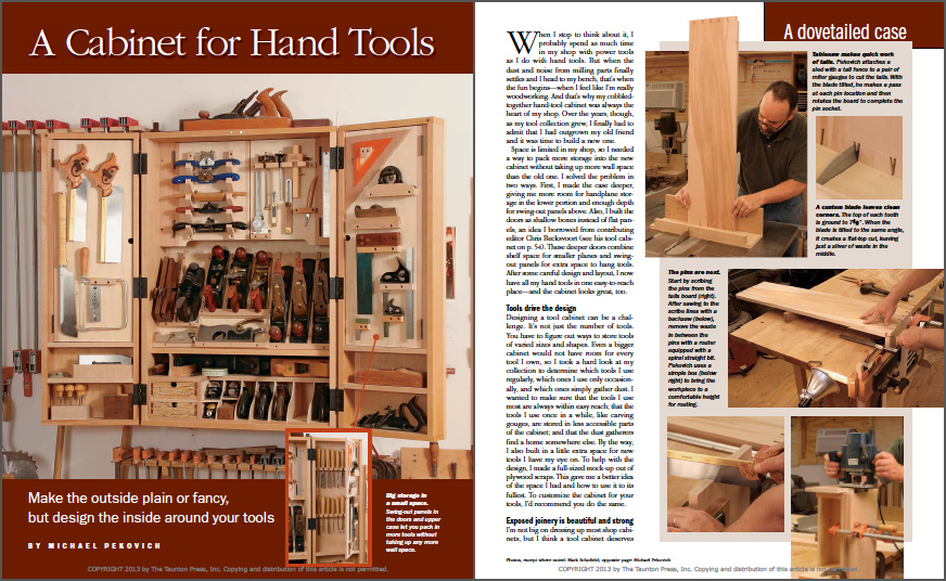 A Cabinet for Hand Tools spread