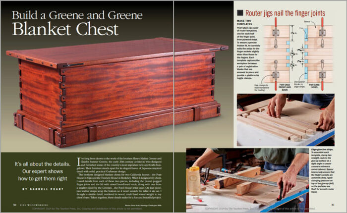 A Greene and Greene Blanket Chest Comes Together with Finger Joints