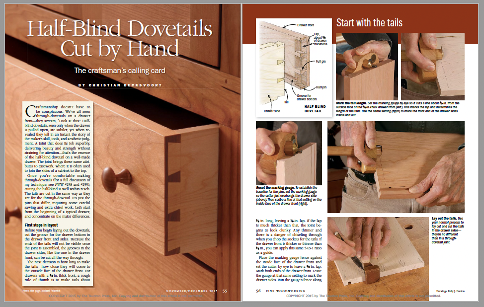 Half-Blind Dovetails Cut by Hand Pdf Sprd Img