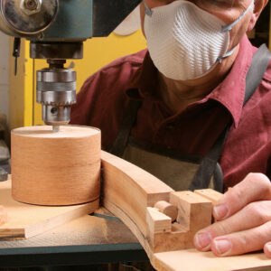 attach pattern and start sanding on drill press