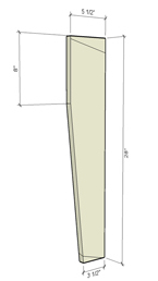 classic sawhorse plans cad model leg part detail