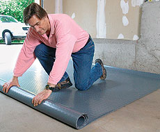 Rolling out PVC flooring