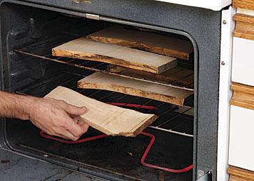 can you dry wood in the oven for woodworking?