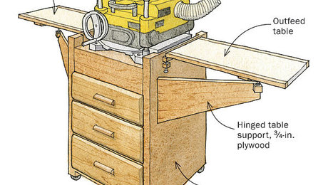 DIY Planer Stand With Storage And Folding Outfeed Table
