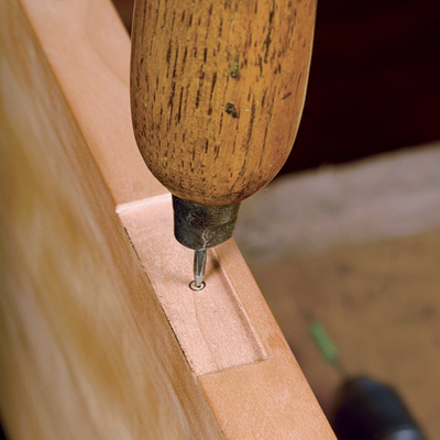 mark butt hinge center screw before drilling