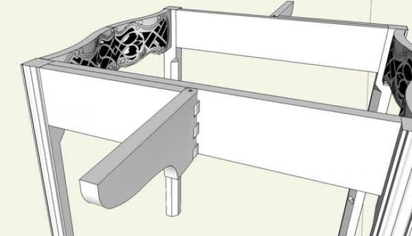 modeling a table leaf support in SketchUp