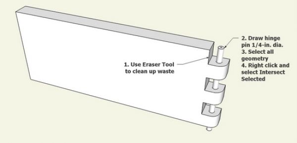 modeling a table leaf support in SketchUp
