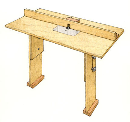 Stow-and-go router table