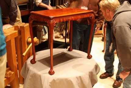 This tea table, from Williamsburgs collection, was made by local cabinetmaker Peter Scott in the 1700s. 