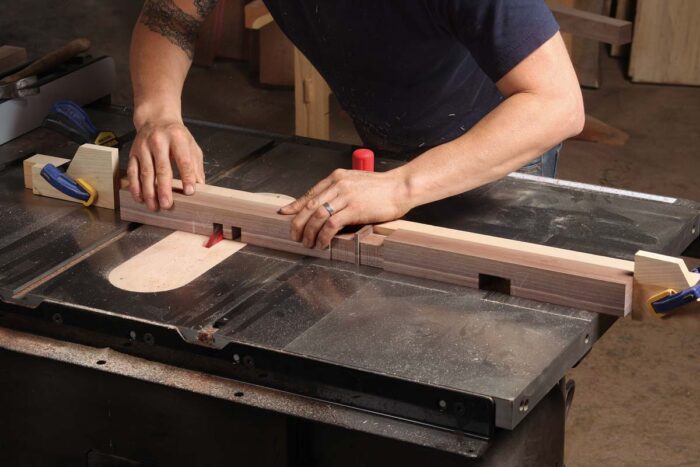 cut pieces on tablesaw