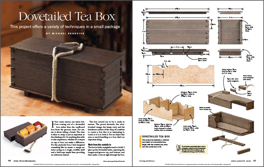 Dovetailed Tea Box spread