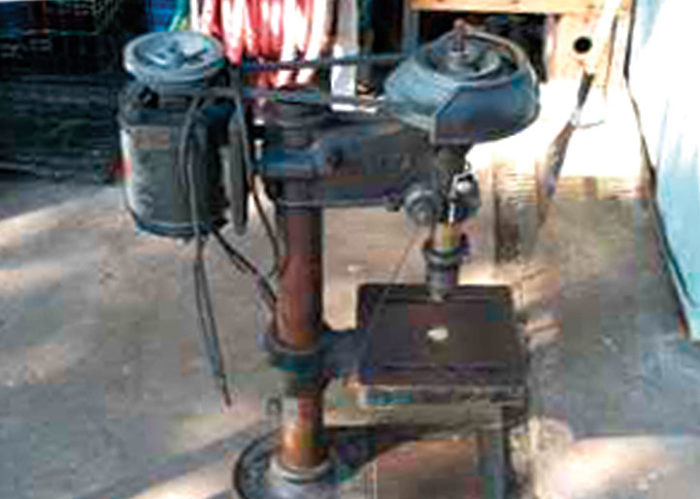 1936 Delta Drill Press before refurbishing; vintage machinery; old machine rehab resources; before and after photos