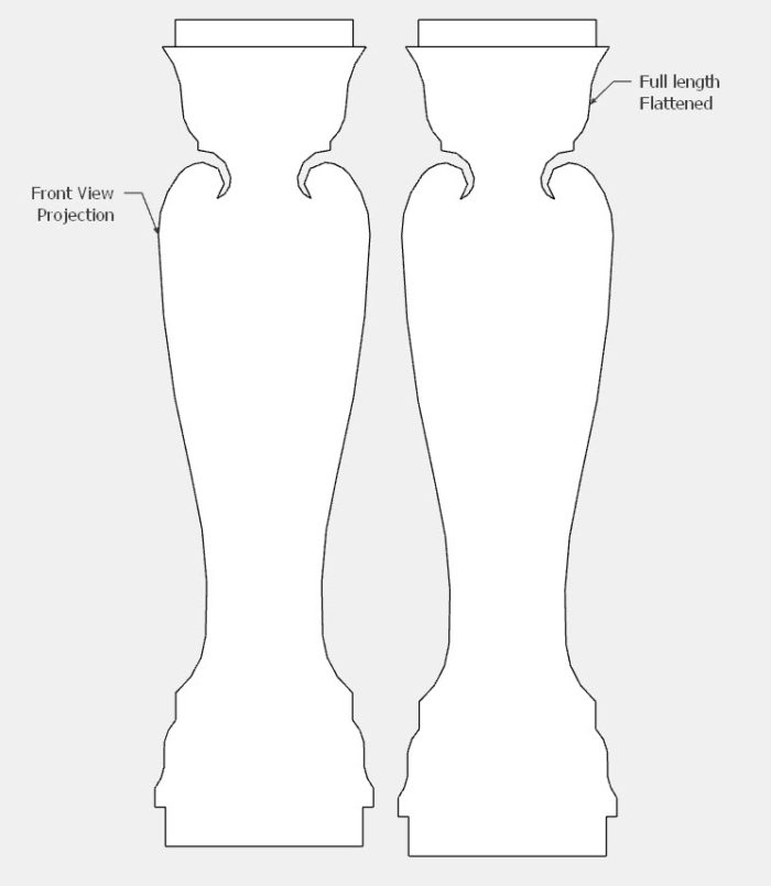 front view of leg projection