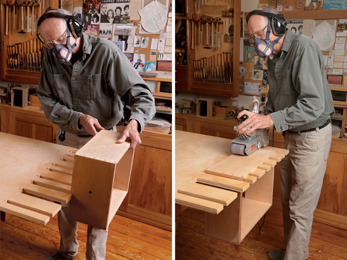 sanding boxing in a fixture