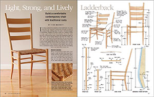 Light strong and lively Ladderback chair