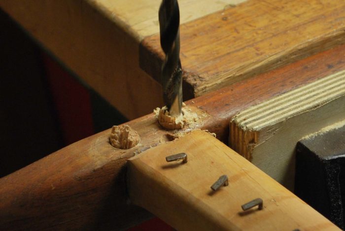 drill out the center of the broken dowel joint