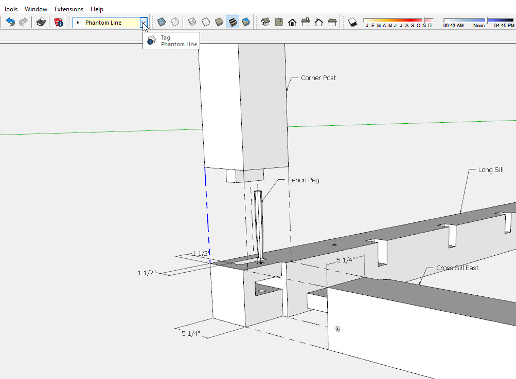 Adding Phantom Lines In SketchUp FineWoodworking