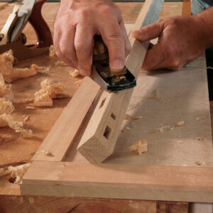 count strokes for asymmetric double tapered chamfer with block plane