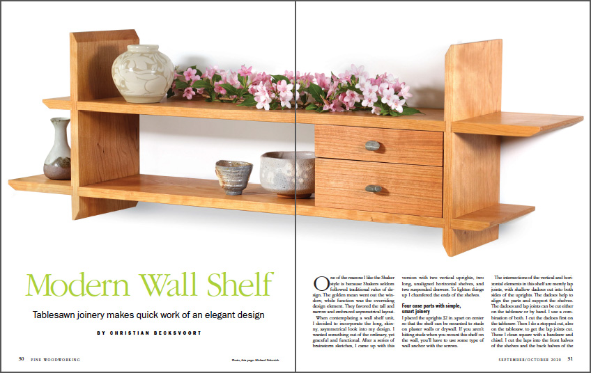 Build a modern wall shelf spread
