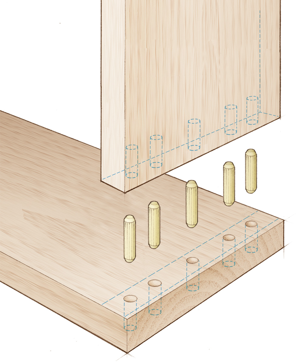 The dowel joint illustrated
