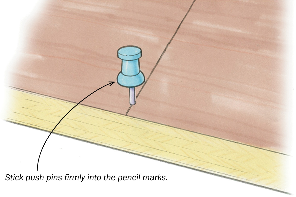 push pin for track alignment