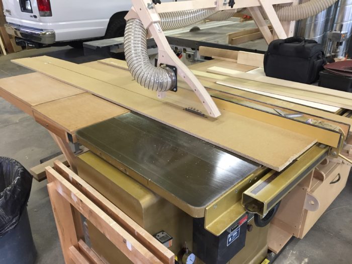 Cutting homosote on the tablesaw.