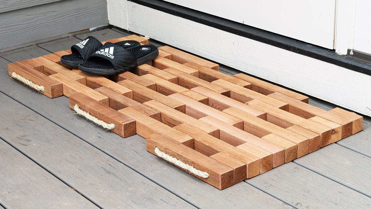 How to make a wood plank door mat!