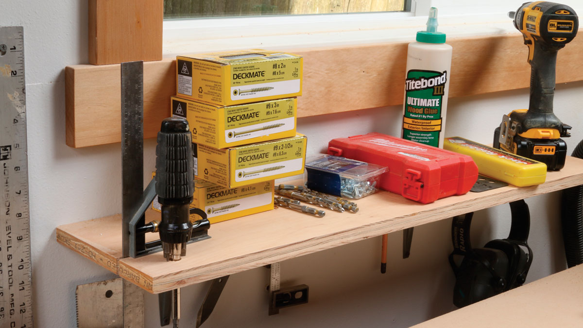Pile boards and supplies on them, and attach clamps to them for storage