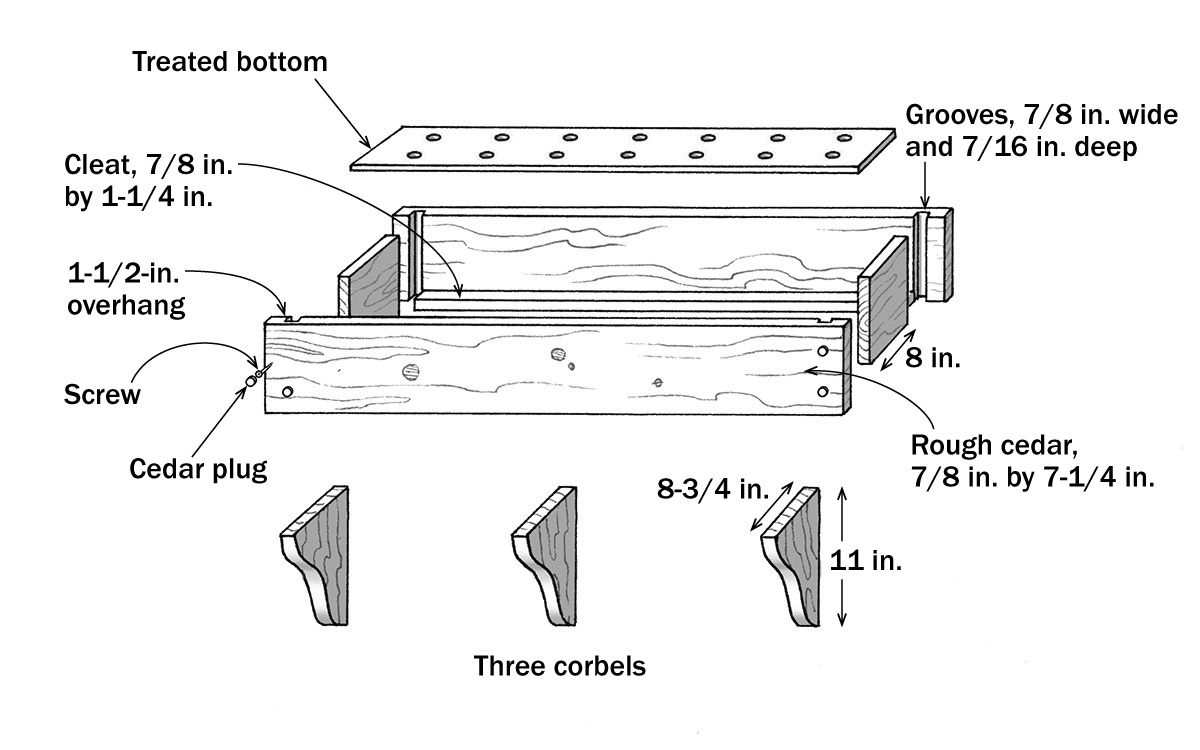 Window Box with Corbels illustrated