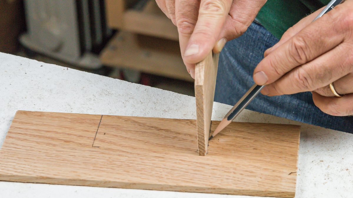 Start by laying out one side of each notch.