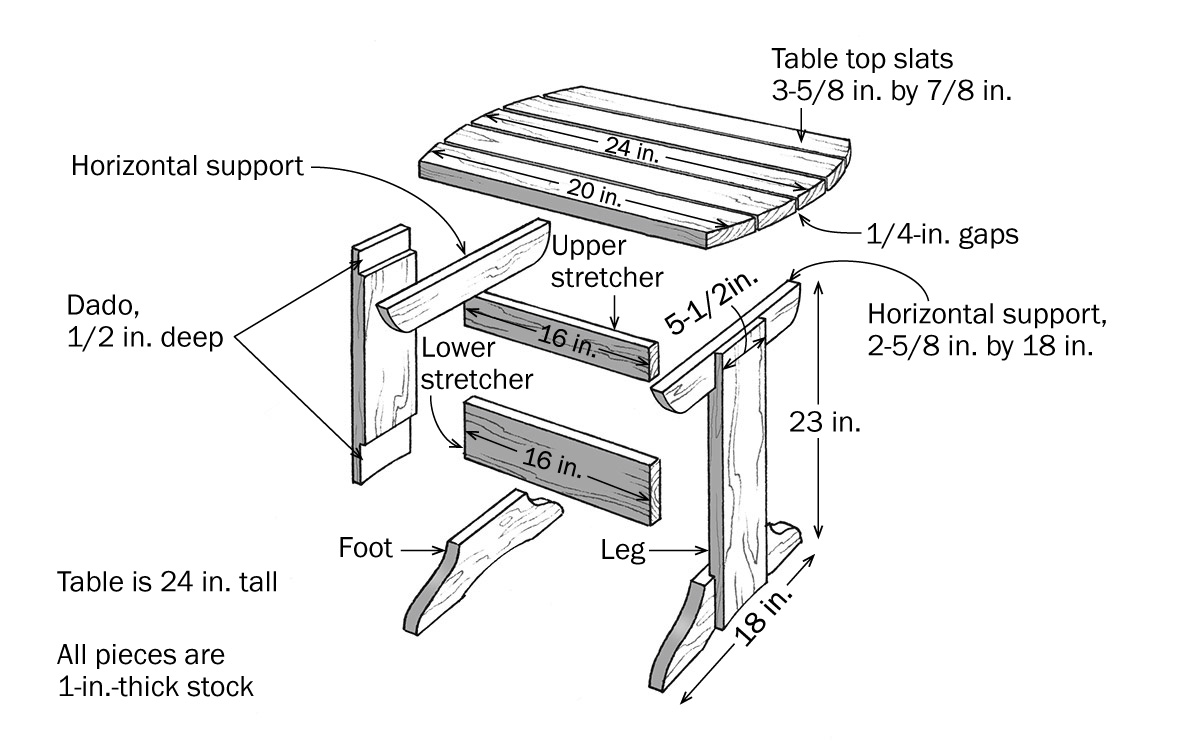 adirondack table illustration