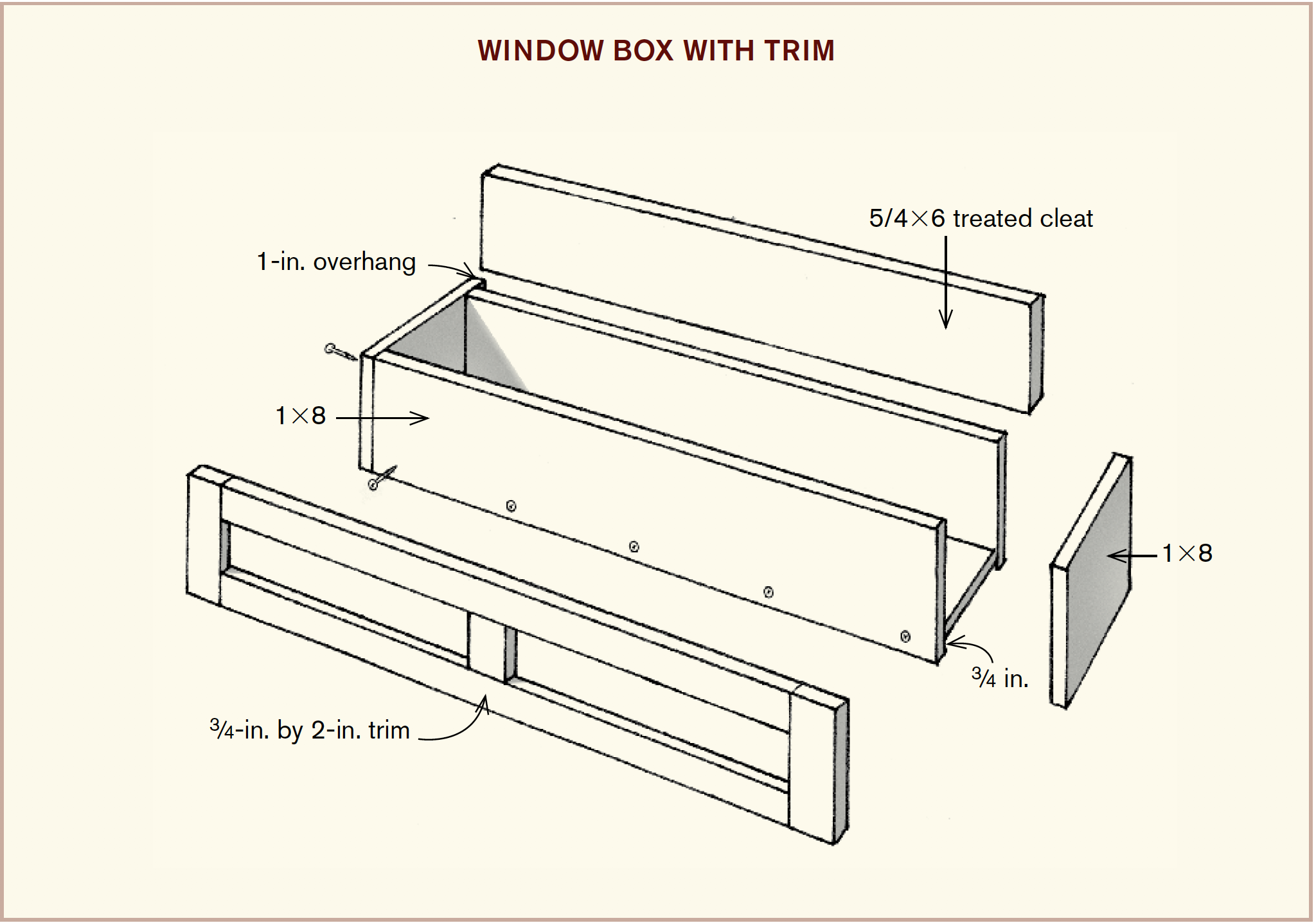 Window box with trim
