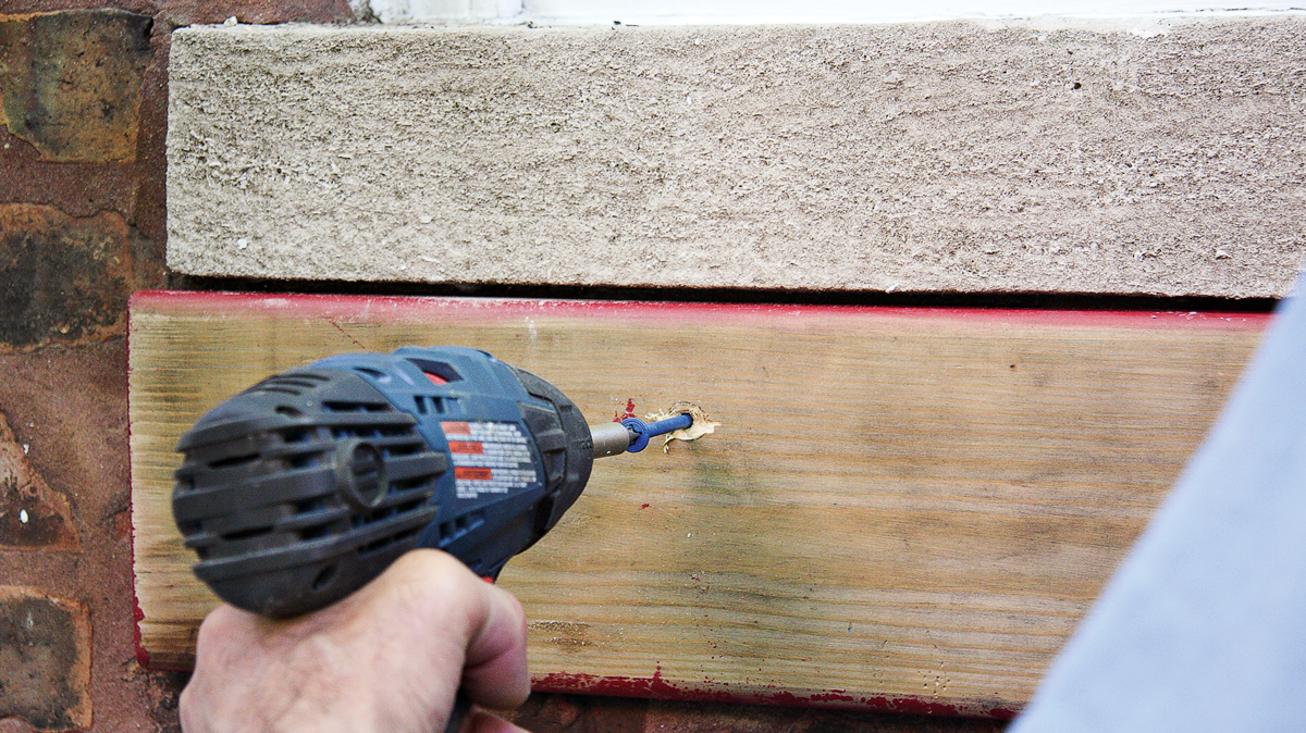 Use the correct bit for your masonry screws. Replace the cleat and drive the masonry screws to fasten the cleat.