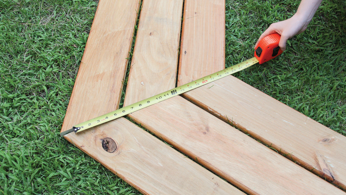 Line the boards up on a flat lawn or driveway.