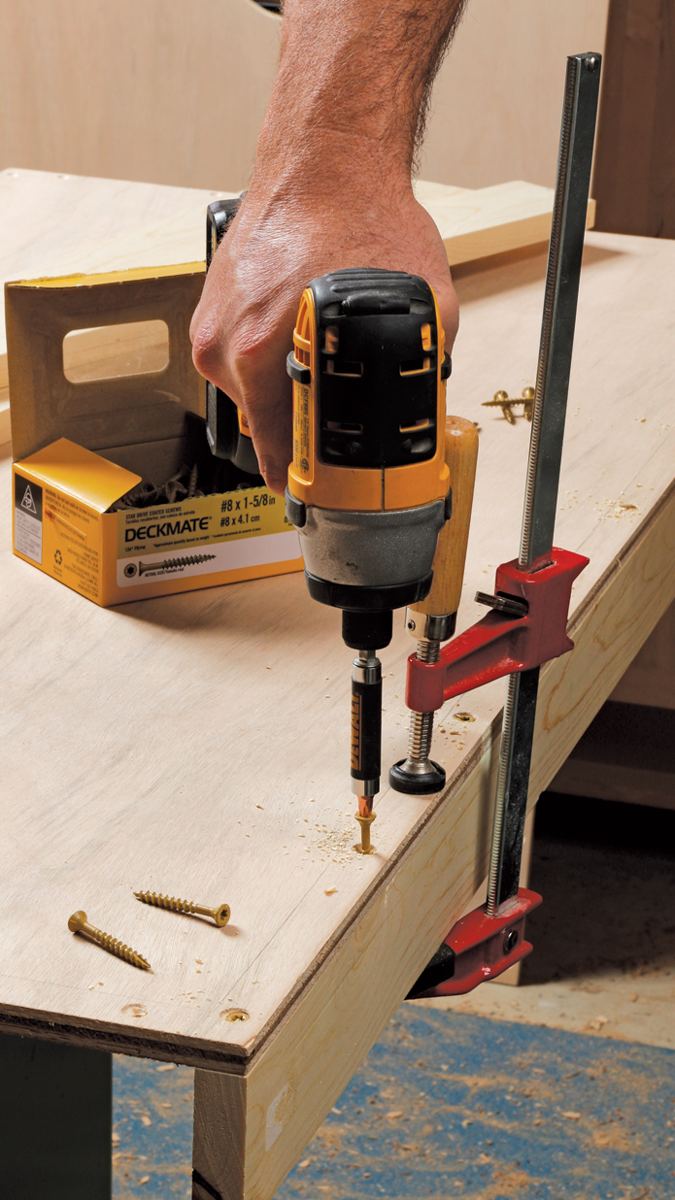 Cut these 4 ft. long, clamp them in place, and drill small pilot holes down into them to avoid splitting them.