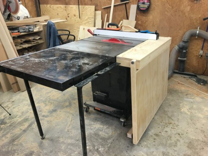 DIY Table Saw Stand With Folding Out-feed Table