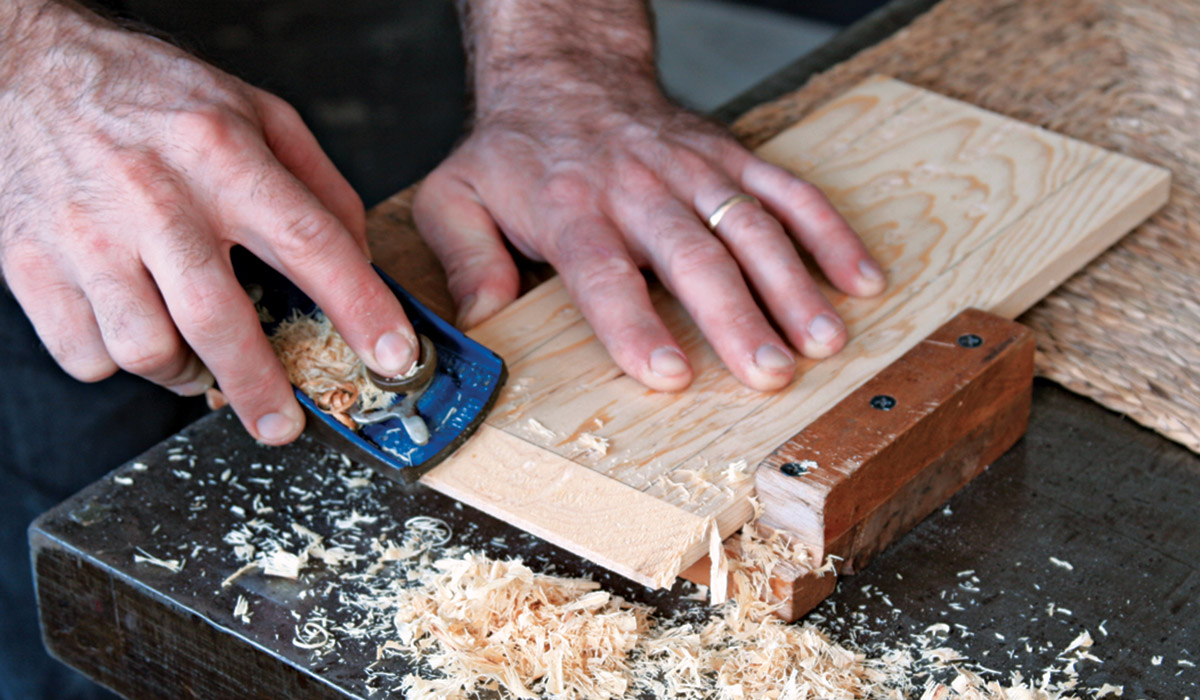 Cut the bevel with a block plane