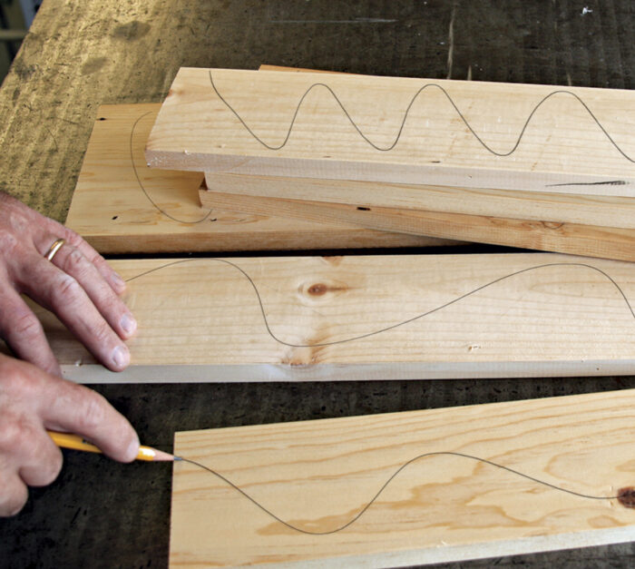 Draw pencil lines on the boards before milling.