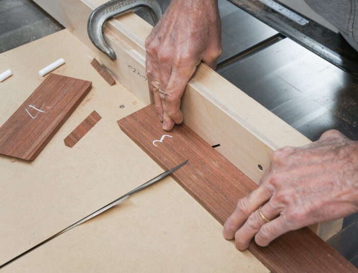 Using a miter sled to cut corners