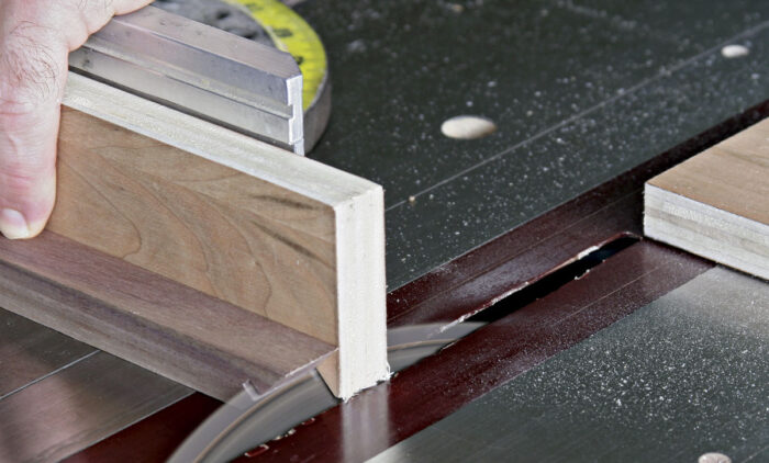 Cut the miter groove one quarter inch deep.