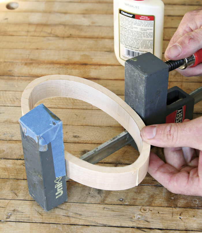 Use yellow glue to clamp the joint back together.