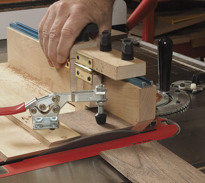 Position the mitered end against a stop to miter the opposite end.